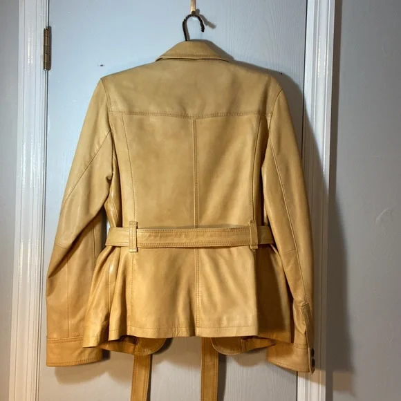 Kenneth Cole tan leather jacket size L - Picture 7 of 9